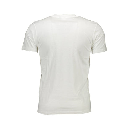 Back view of Sergio Tacchini White Cotton Men T-Shirt showcasing simple, stylish design.