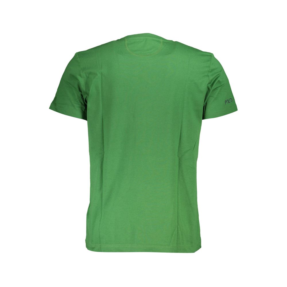 La Martina Green Cotton Men T-Shirt, short sleeve, crew neck, regular fit, stylish casual wear for modern gentlemen, premium cotton