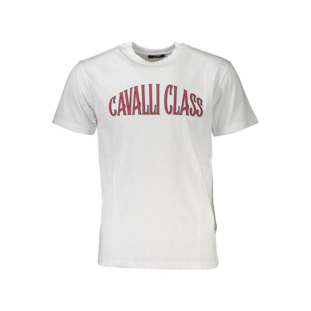 Cavalli Class White Cotton Men T-Shirt