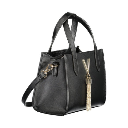 Mario Valentino Black Polyethylene Women Handbag with two handles and detachable shoulder strap
