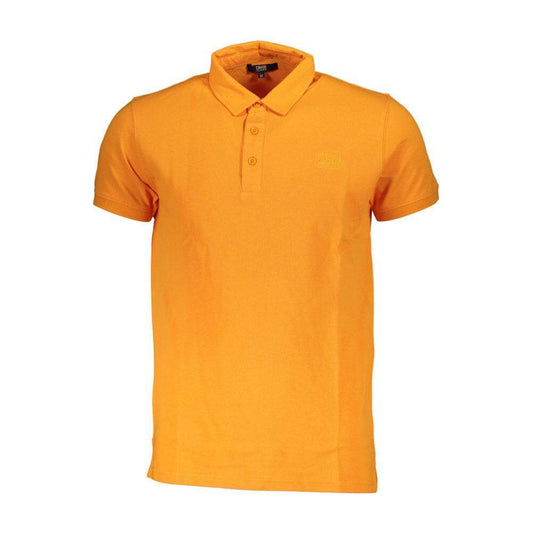 Cavalli Class Orange Cotton Men Polo Shirt CA-37685-M