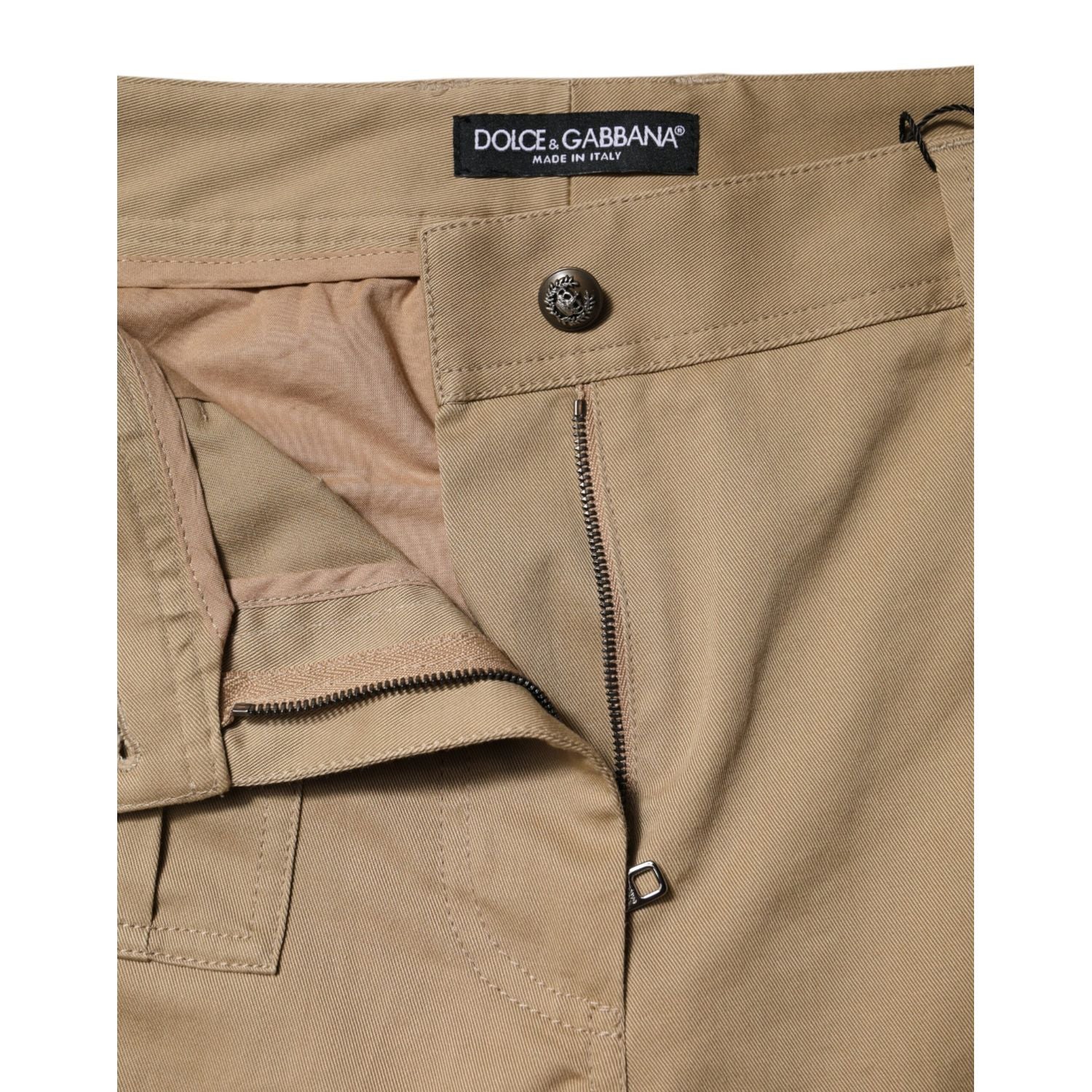 Dolce & Gabbana Brown Cotton Cargo Tapered Pants
