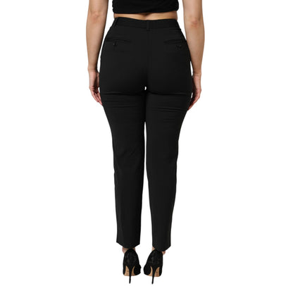 Dolce & Gabbana Black High Waisted Tapered STAFF Pants