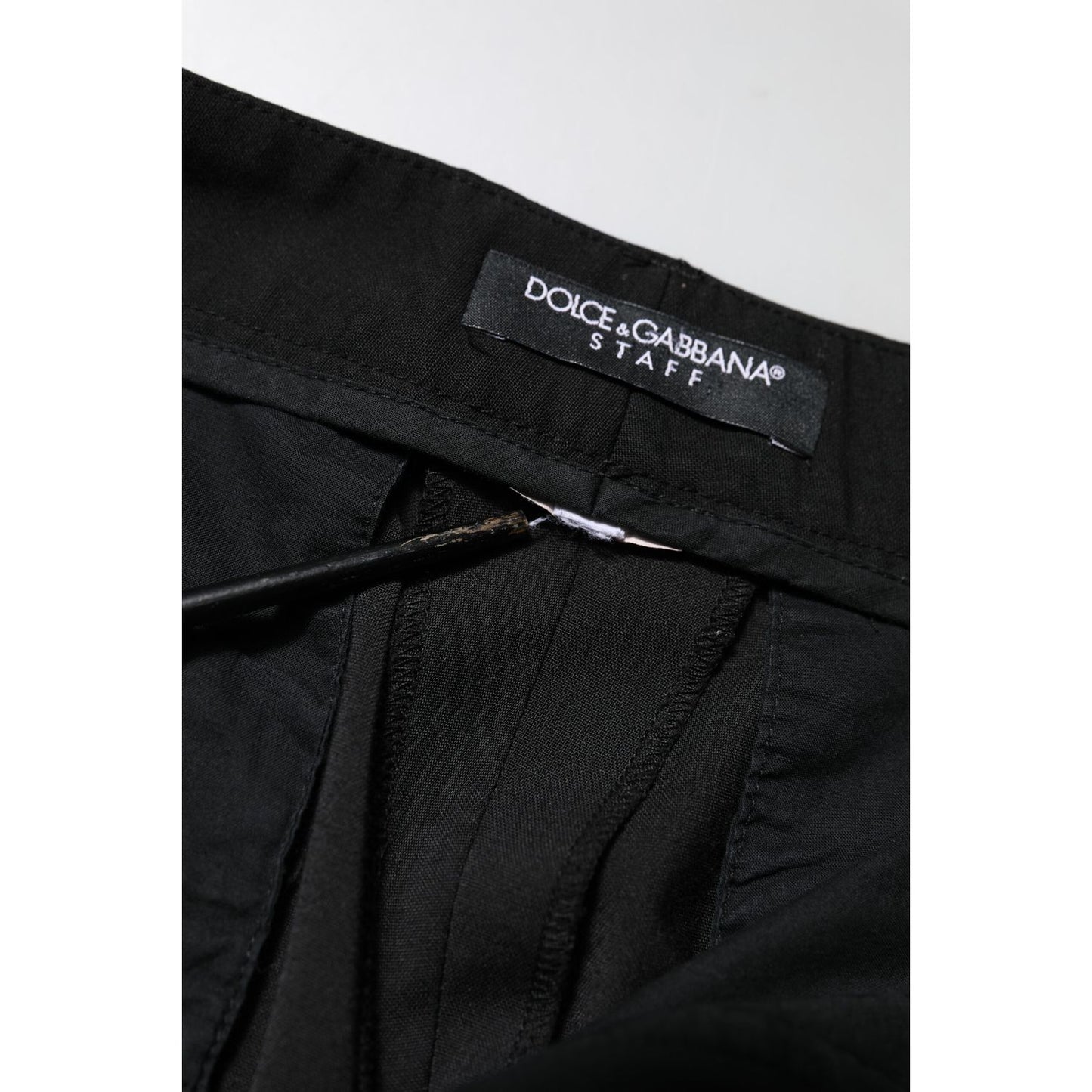 Dolce & Gabbana Black High Waisted Tapered STAFF Pants