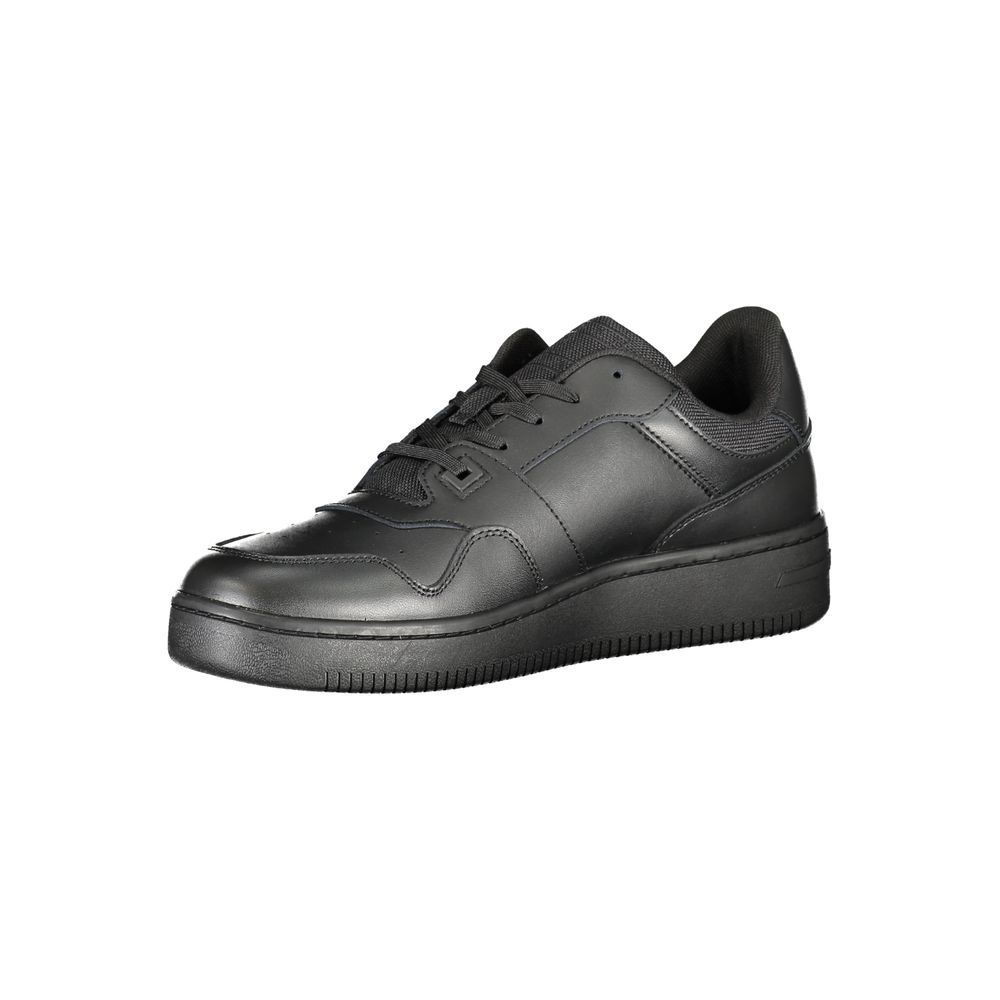 Tommy Hilfiger Black Leather Men Sneaker