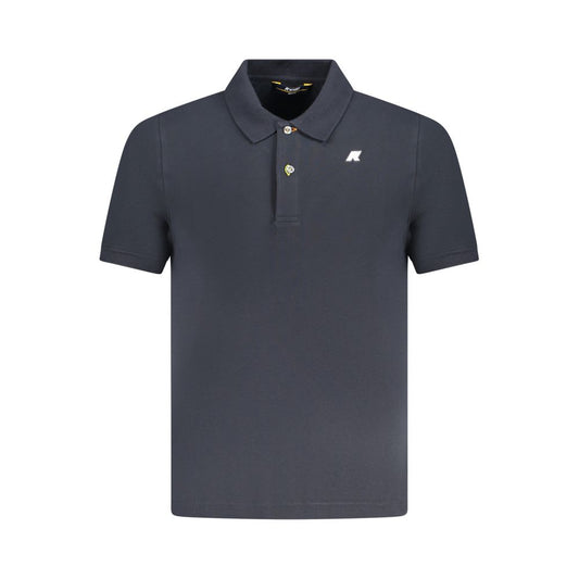 K-WAY Blue Cotton Polo Shirt featuring short sleeves, 2 buttons, and logo application.