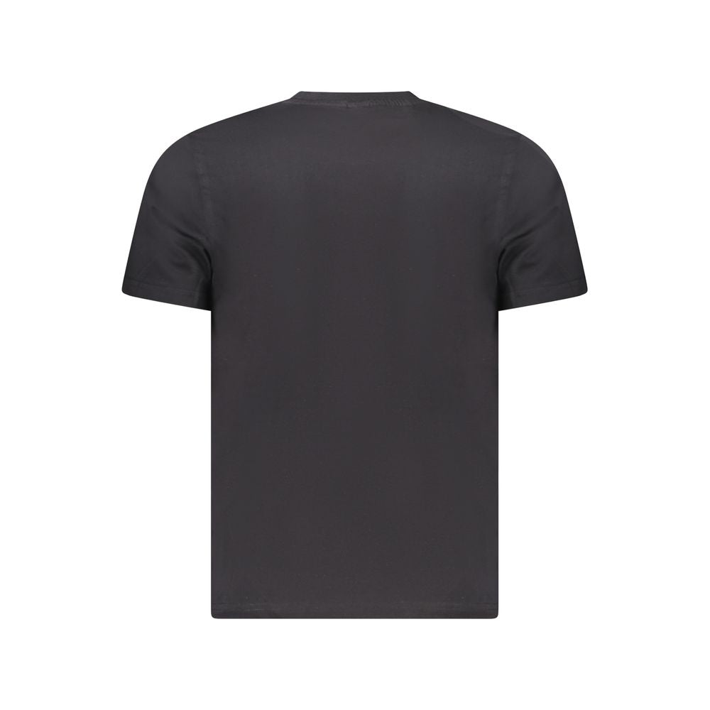 Back view of North Sails Black Cotton Men T-Shirt showcasing simple design and premium fabric quality.