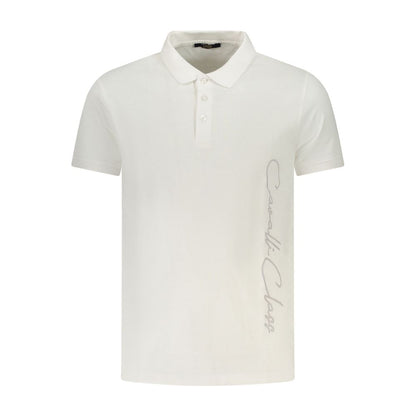 Cavalli Class White Cotton Men Polo Shirt