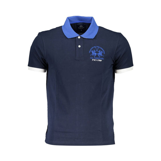 La Martina Blue Cotton Polo Shirt
