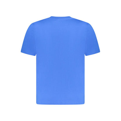 Back view of North Sails Blue Cotton Men T-Shirt showcasing sleek design and quality fabric.