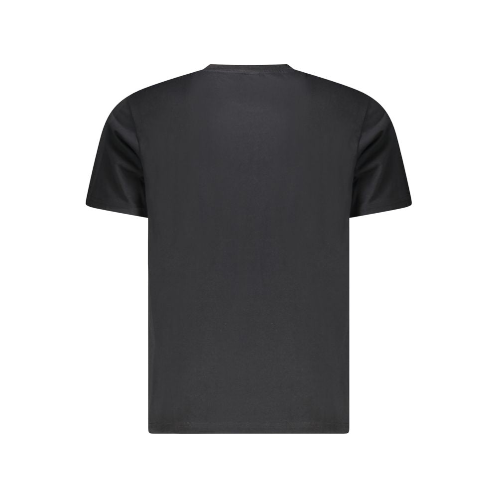 Back view of North Sails Black Cotton Men T-Shirt showcasing sleek design and soft material.
