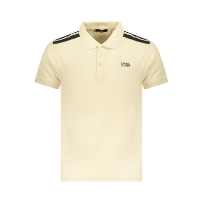 Cavalli Class Beige Cotton Polo Shirt