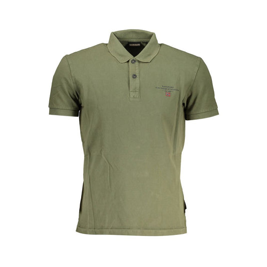 Napapijri Green Cotton Men Polo Shirt