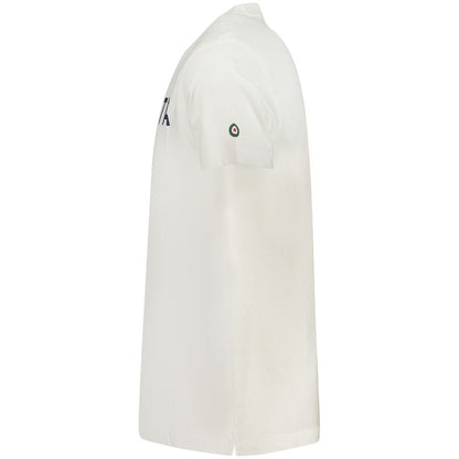 Armata Di Mare White Cotton Men T-Shirt side view, featuring bold print and iconic logo, offering comfort and style for various occasions.