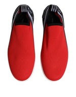 Dolce & Gabbana Red Logo Low Top Slip On Men Sneakers Shoes MV7290-40