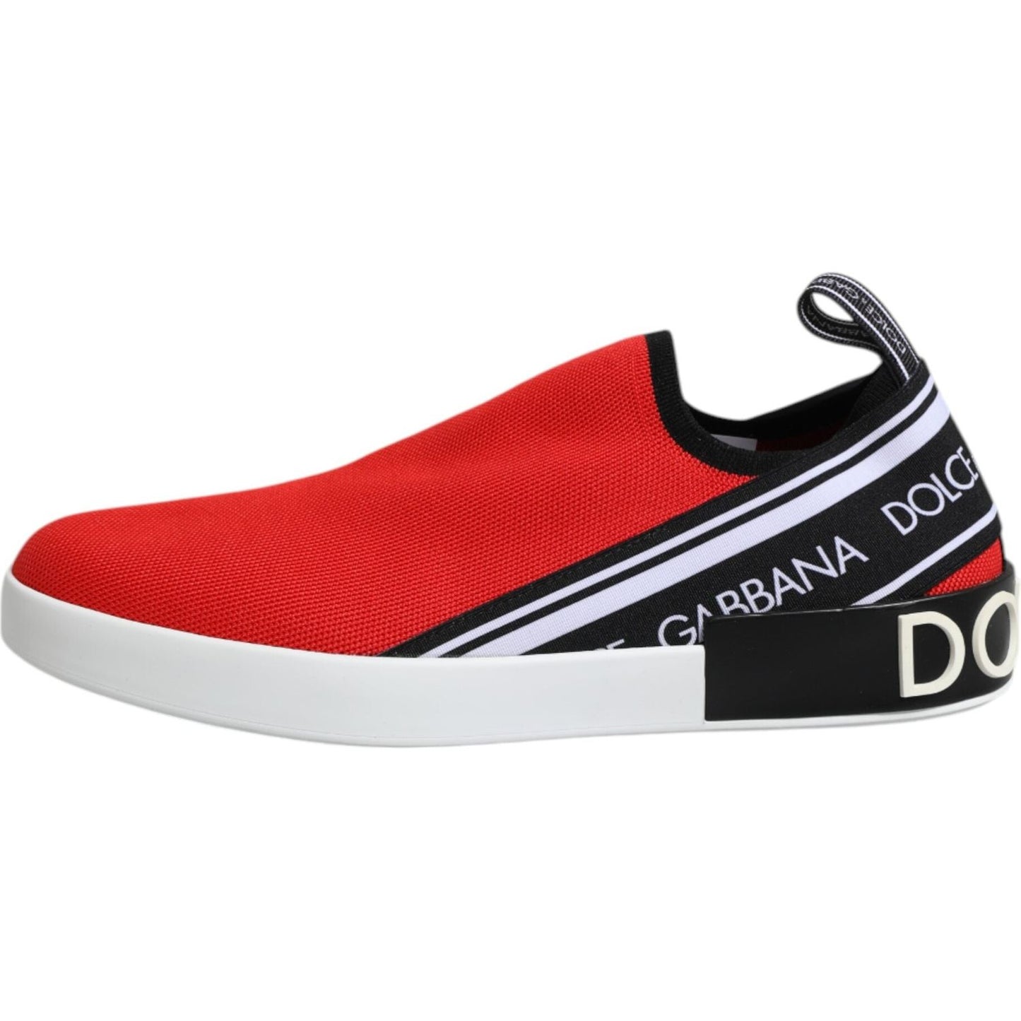 Dolce & Gabbana Red Logo Low Top Slip On Men Sneakers Shoes MV7290-40