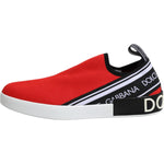 Dolce & Gabbana Red Logo Low Top Slip On Men Sneakers Shoes MV7290-40