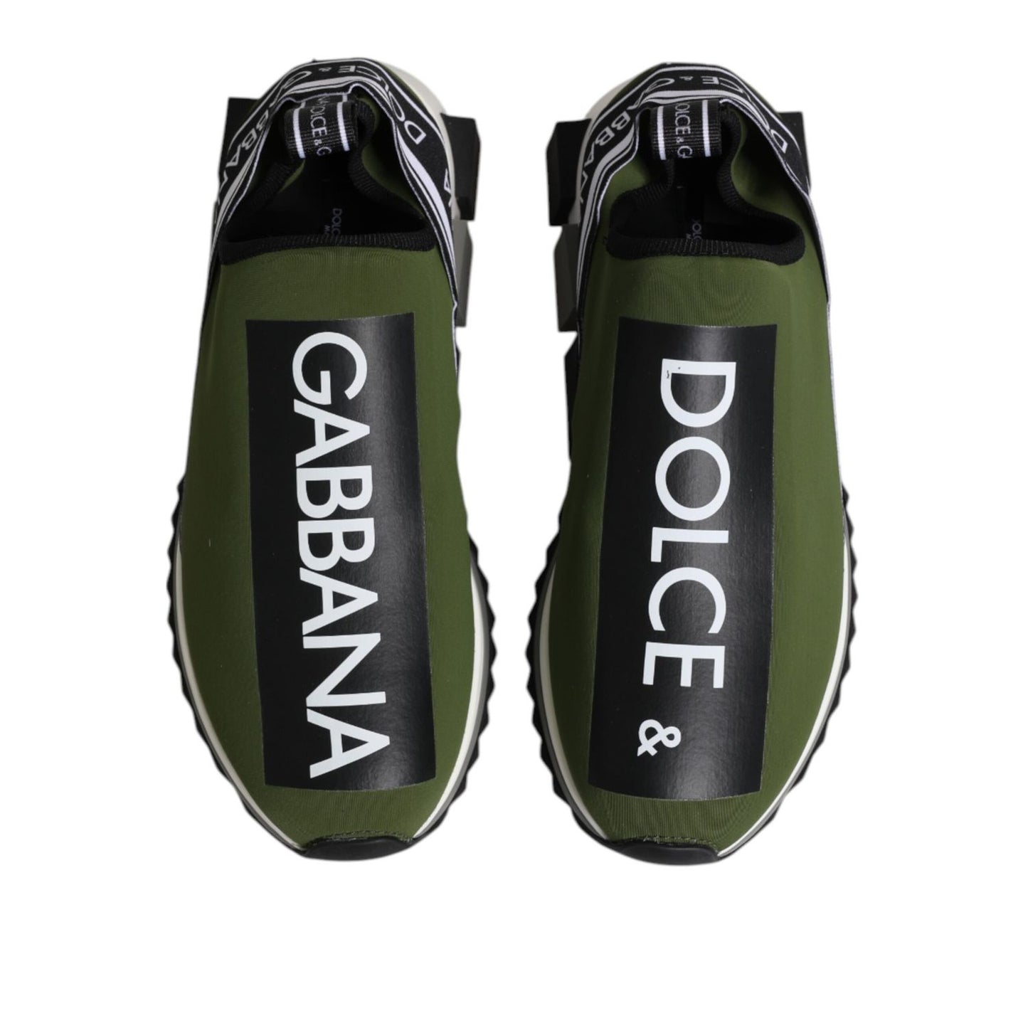 Dolce & Gabbana Green Black Slip On Sorrento Sneakers Shoes
