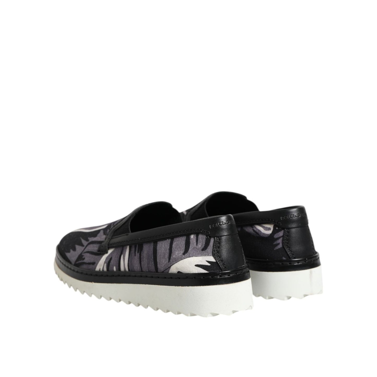 Dolce & Gabbana Black Tropical Slip On Men Sneakers Shoes