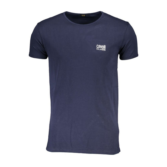 Cavalli Class Blue Cotton T-Shirt CA-26553-S