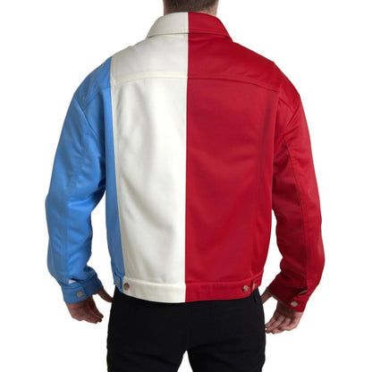 Dolce & Gabbana Multicolor Polyester Collar Short Jacket