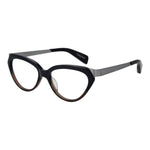 Yohji Yamamoto Black Unisex Glasses Frame in acetate with cat eye style and demo lenses