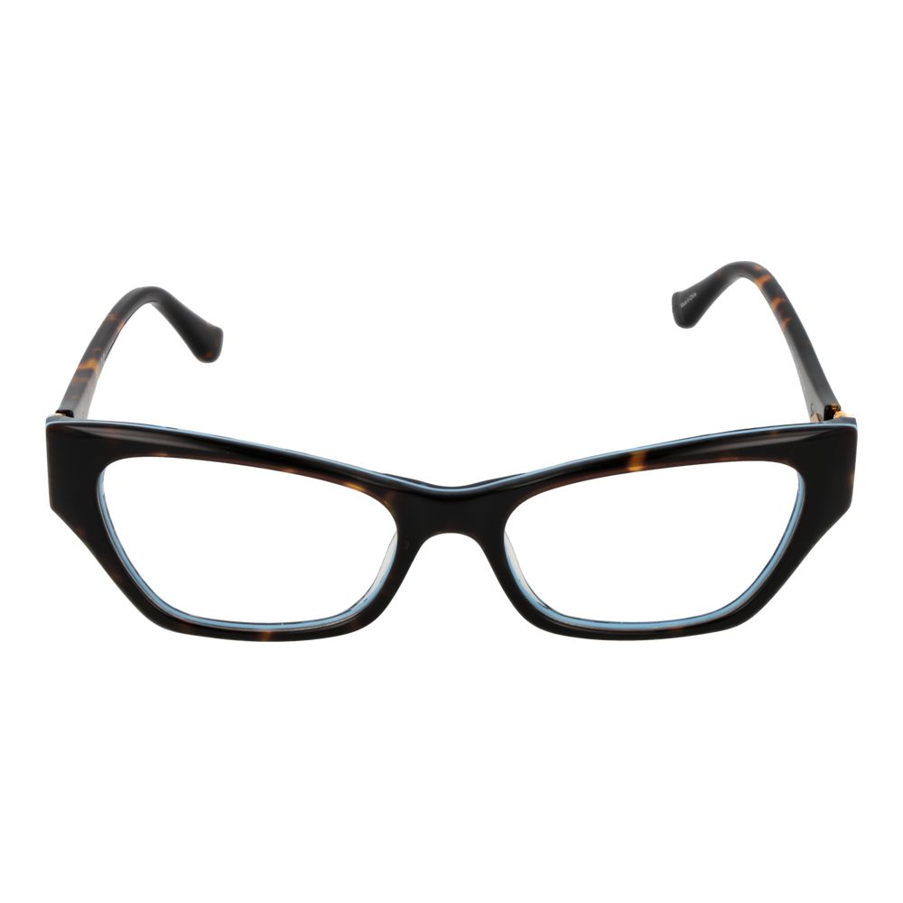 Guess Brown Women Glasses Frame with full-rim cat eye style, plastic material, demo lenses, and branded case included.