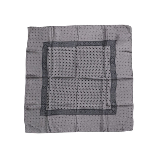 Dolce & Gabbana Gray Polka Dot Silk Square Men Foulard Scarf MS7176
