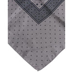 Dolce & Gabbana Gray Polka Dot Silk Square Men Foulard Scarf MS7176