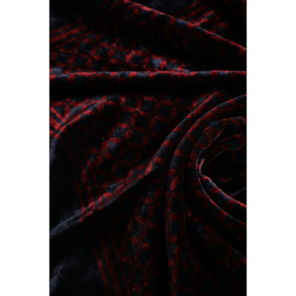 Dolce & Gabbana Black Red Viscose Square Men Foulard Scarf