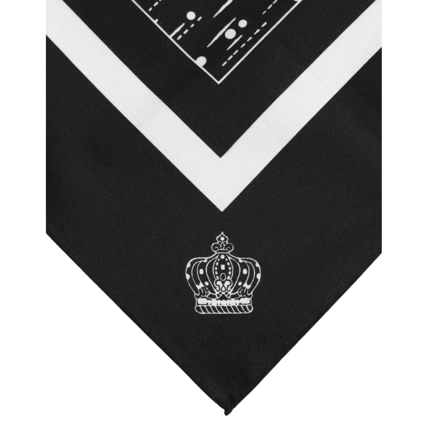 Dolce & Gabbana Black White Printed Square Foulard Scarf MS7223