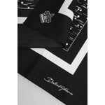 Dolce & Gabbana Black White Printed Square Foulard Scarf MS7223