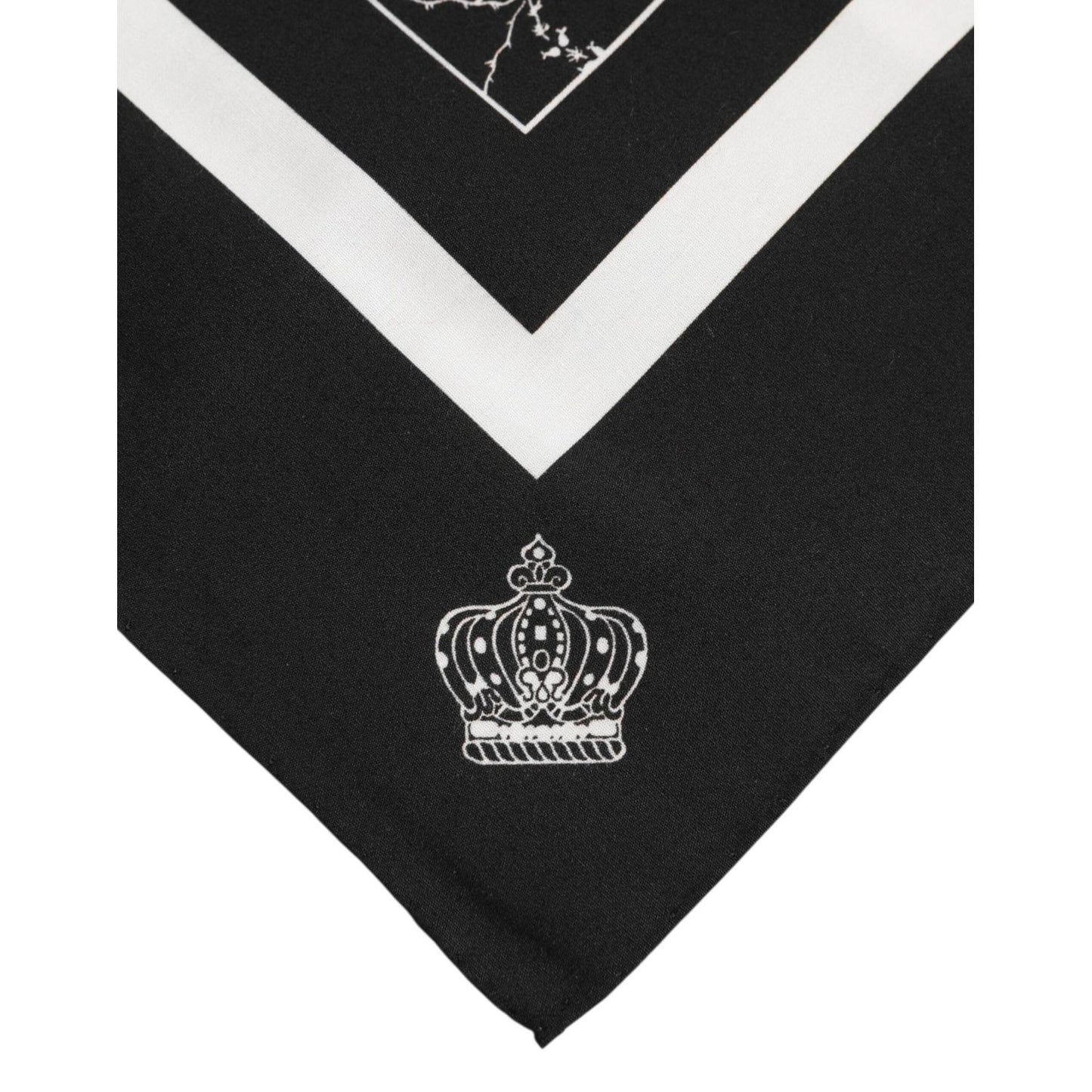 Dolce & Gabbana Black White Printed Square Foulard Scarf