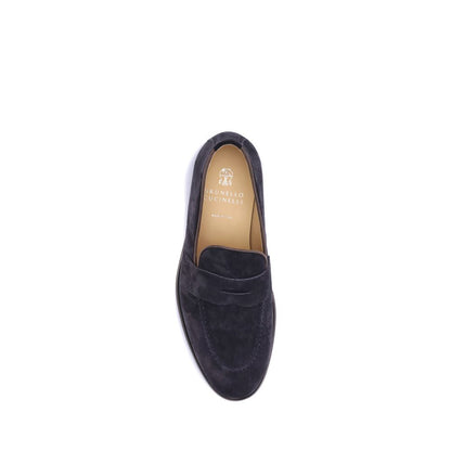 Brunello Cucinelli Blue Rubber Slip-On Loafers