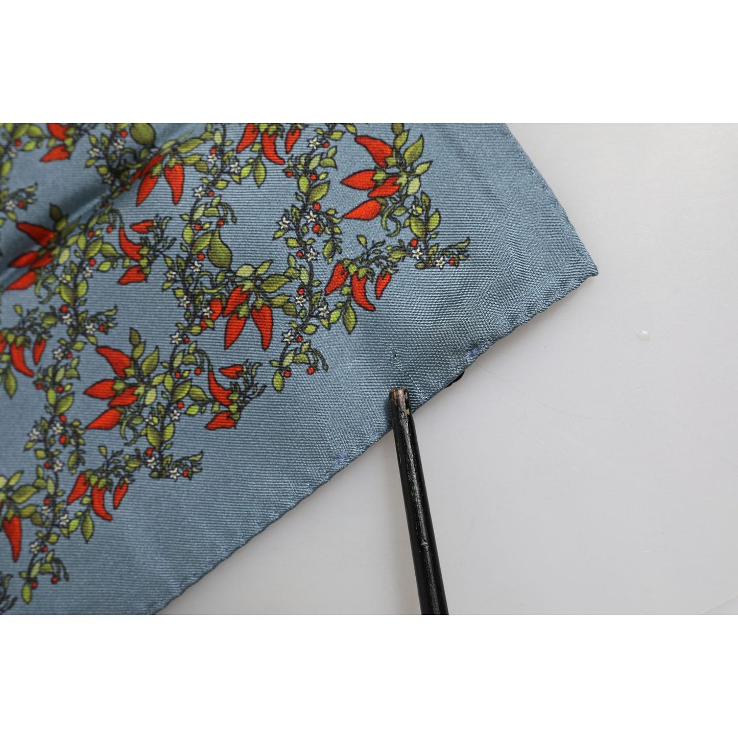 Dolce & Gabbana Gray Chilis Silk Square Men Foulard Scarf MS7339