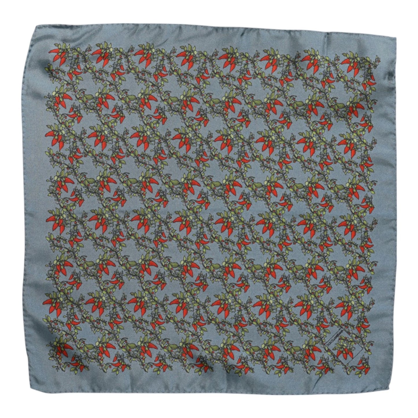 Dolce & Gabbana Gray Chilis Silk Square Men Foulard Scarf