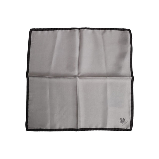 Dolce & Gabbana Gray DG Crown Silk Square Men Foulard Scarf MS7398