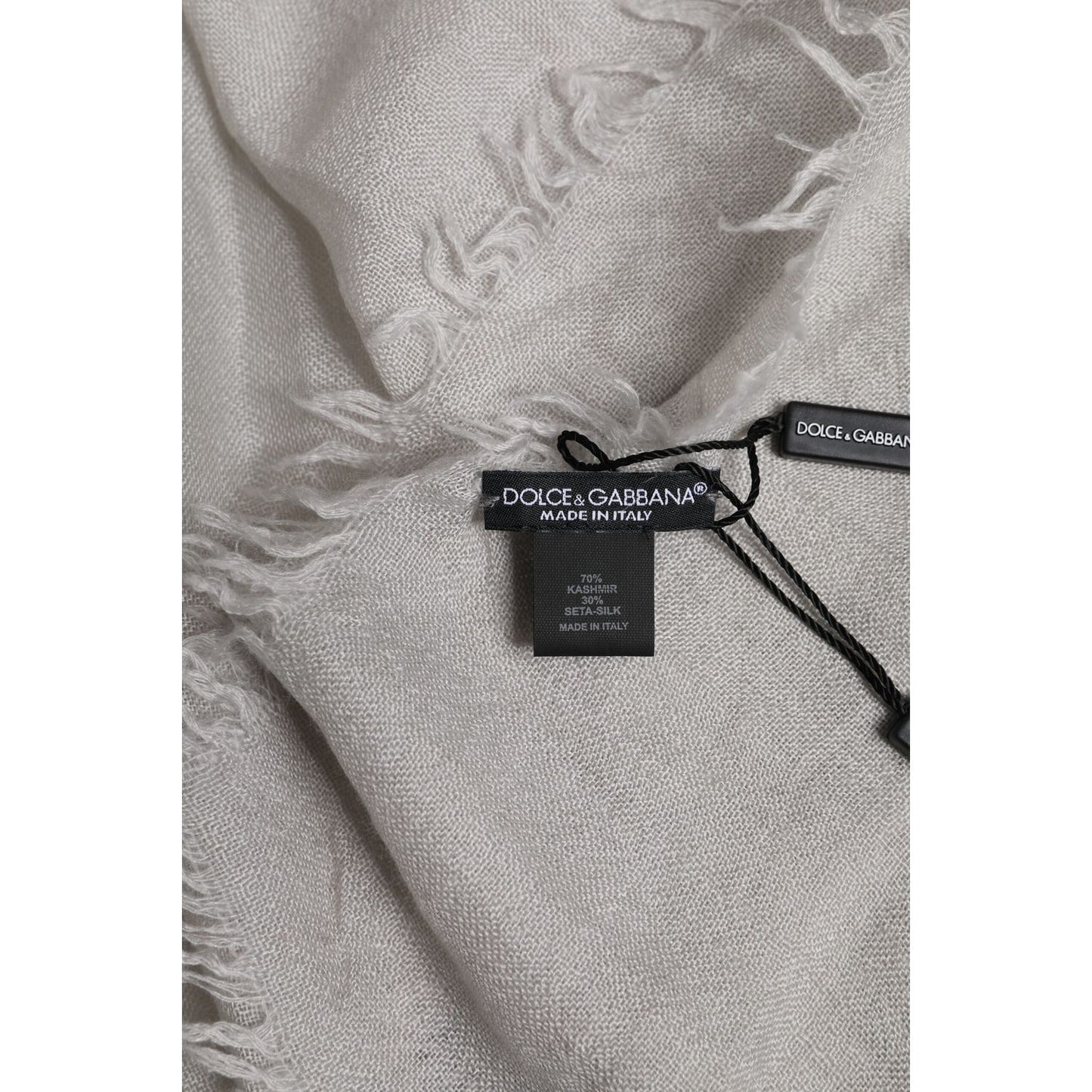Dolce & Gabbana Gray DG Crown Neck Warmer Wrap Shawl Scarf MS7404
