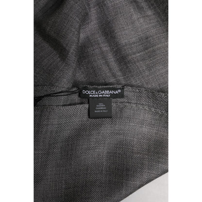 Dolce & Gabbana Gray Logo Print Neck Warmer Wrap Shawl Scarf