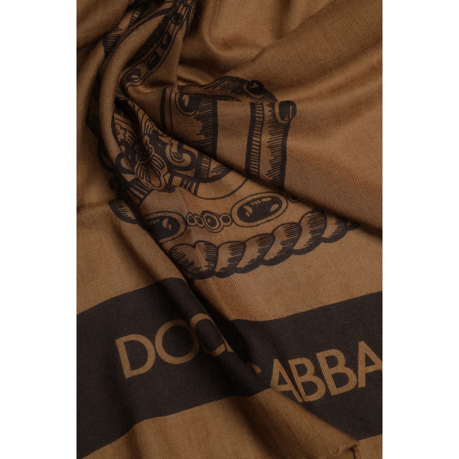 Dolce & Gabbana Brown DG Crown Neck Warmer Men Foulard Scarf