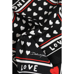Dolce & Gabbana Black Printed Silk Square Men Foulard Scarf MS7468
