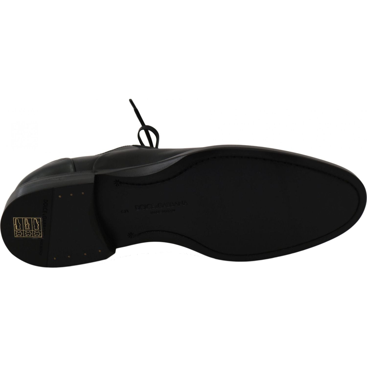 حذاء رسمي أنيق من الجلد باللون الأسود من دولتشي آند غابانا