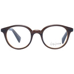 Yohji Yamamoto Brown Unisex Glasses Frame, full-rim acetate, round style, with demo lenses, size 47-20-140.