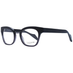 Yohji Yamamoto Black Unisex Glasses Frame with full-rim acetate, butterfly style, size 49-21-140, no lenses effect, branded soft case included.