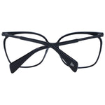 Yohji Yamamoto Black Unisex Glasses Frame, full-rim square style, acetate material, demo lenses, 58-16-145 size, includes branded soft case.