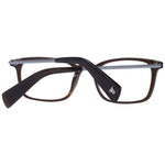 Yohji Yamamoto Brown Unisex Glasses Frame, acetate full-rim rectangle style with demo lenses, includes branded soft case