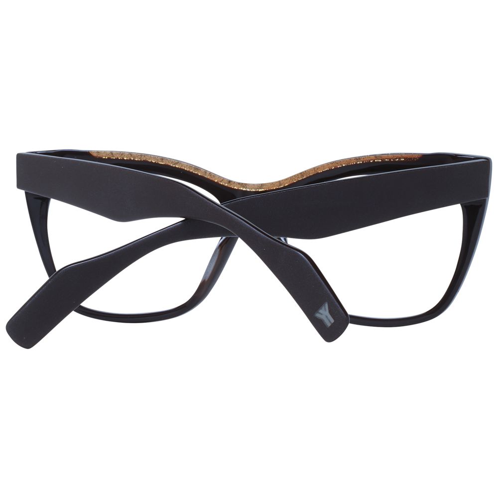 Yohji Yamamoto Brown Unisex Glasses Frame in full-rim acetate with butterfly style and demo lenses.