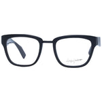 Yohji Yamamoto Black Unisex Glasses Frame in acetate full-rim style, square shape, 50-21-145 size, with demo lenses.