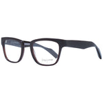 Yohji Yamamoto Brown Unisex Glasses Frame, square full-rim acetate design with demo lenses, size 50-21-145, includes branded soft case.