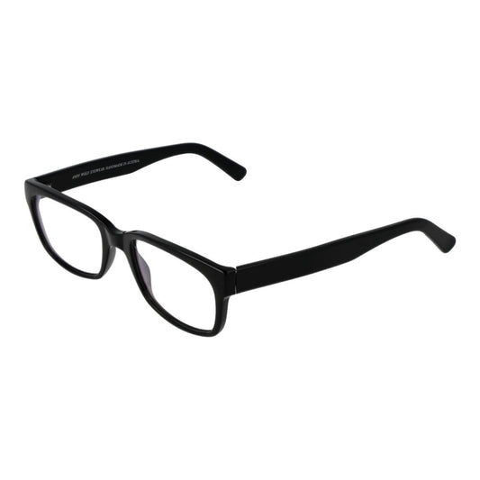 Andy Wolf Black Unisex Glasses Frame in black acetate with full-rim rectangle design, demo lenses, and branded case included.